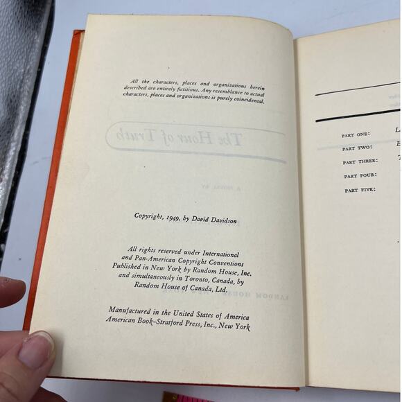 Antique The Hour Of Truth by David Davidson Hardcover Book Orange 1949 - Picture 4 of 13